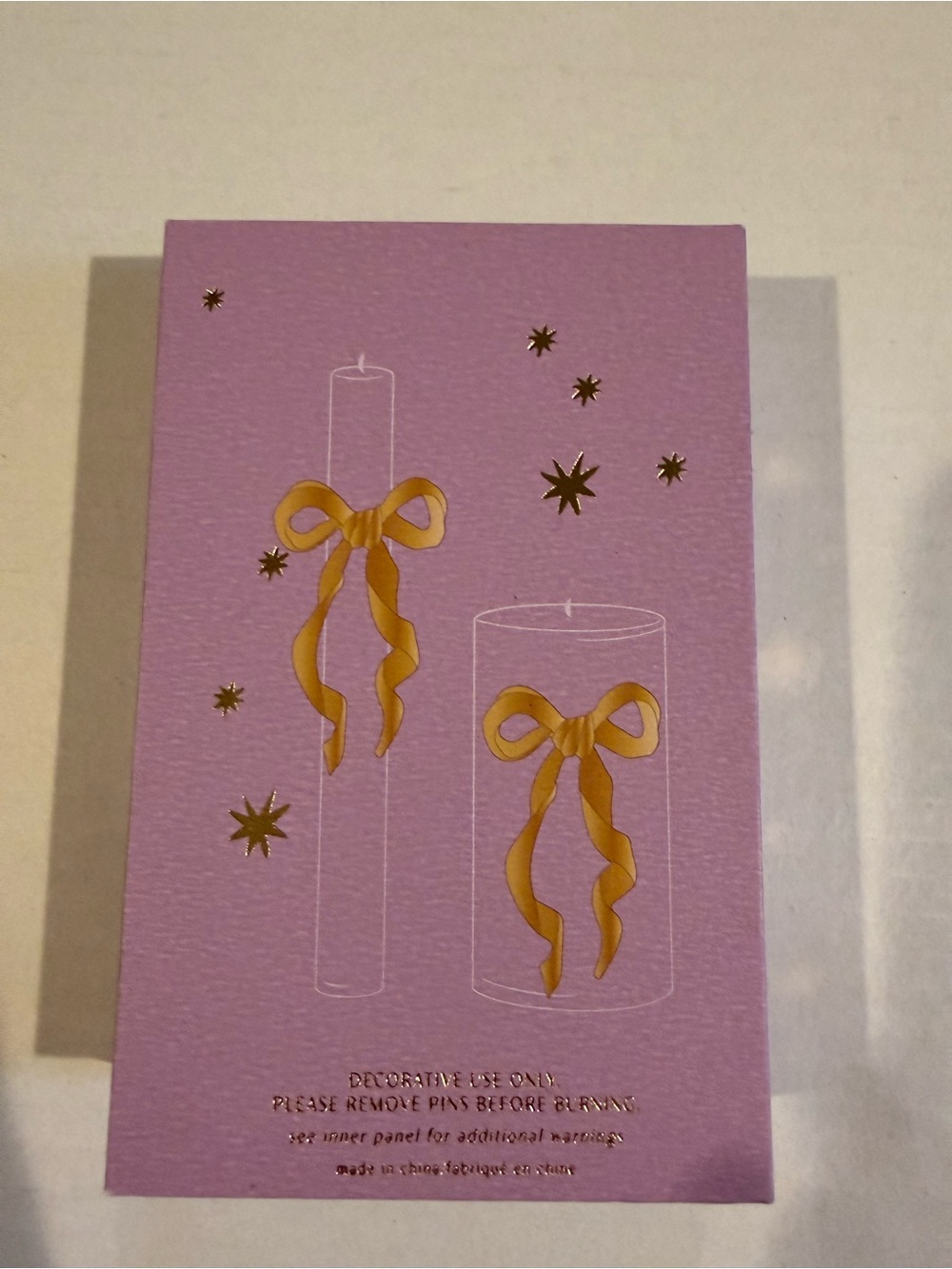 Anthropologie Gold Bow Candle Charms in Pink Packaging - Picture 2 of 2